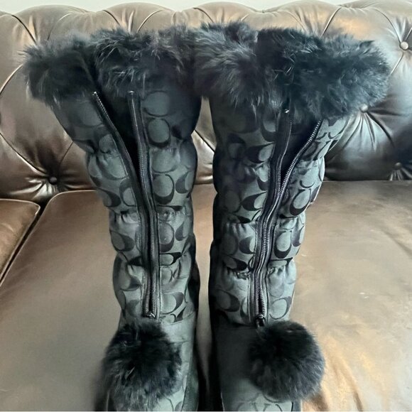 COACH THEONA SNOW BOOT BLACK SIGNATURE WINTER BOOT size 11B - Picture 7 of 7